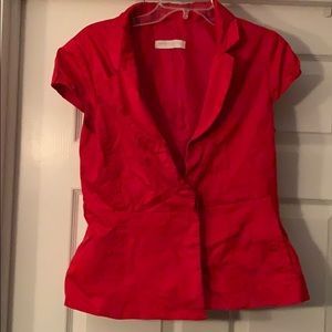 Red capped sleeve jacket